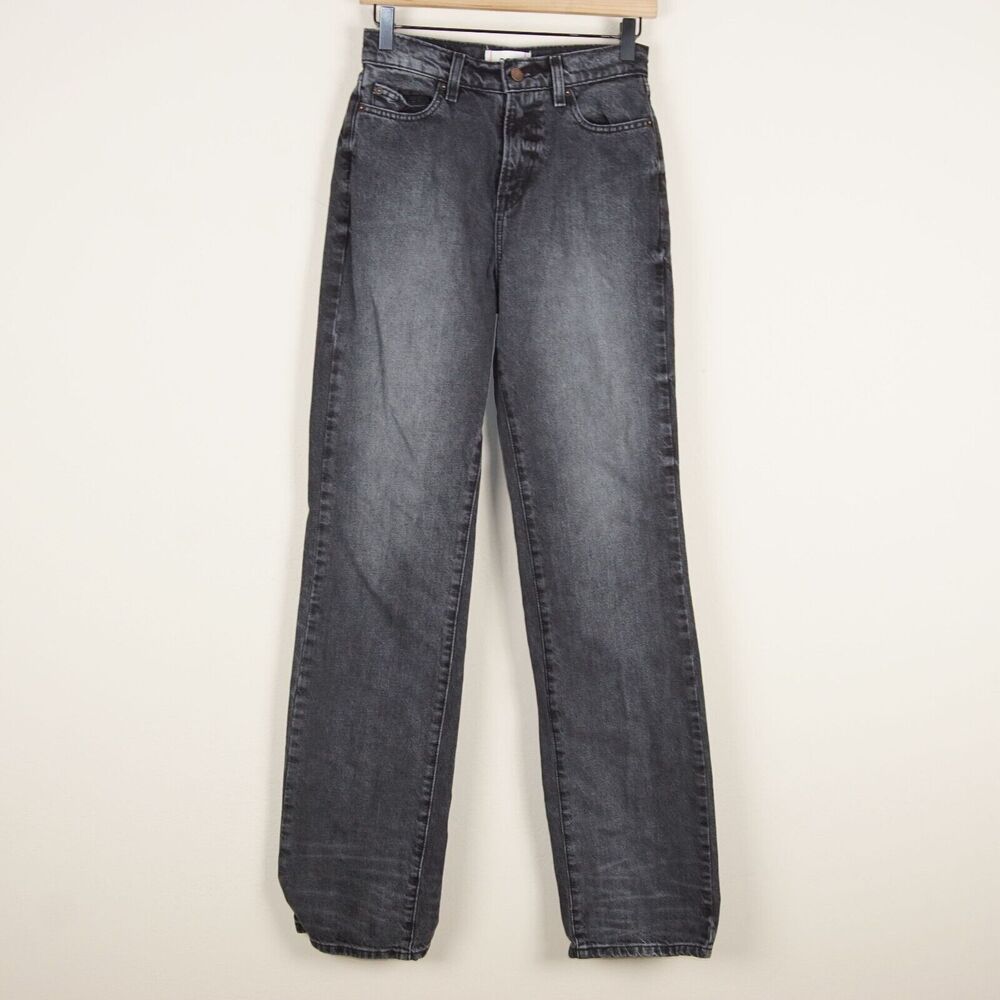 BDG High Rise Waisted Slim Black Charcoal Wash Baggy Fit Jeans Womens Sz 26